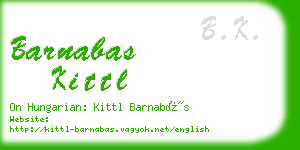 barnabas kittl business card